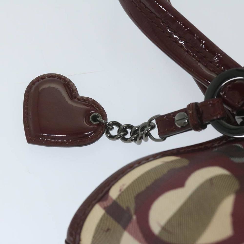 BURBERRY Nova Check Tote Bag PVC Leather Red Auth hk959 - Picture 8 of 16